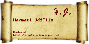 Harmati Júlia névjegykártya